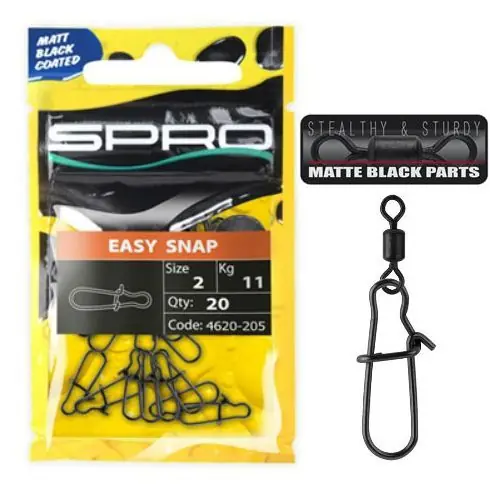 Recomandare | Agrafe + varteje Spro Matt Black Easy Snap nr.3+5/18kg
